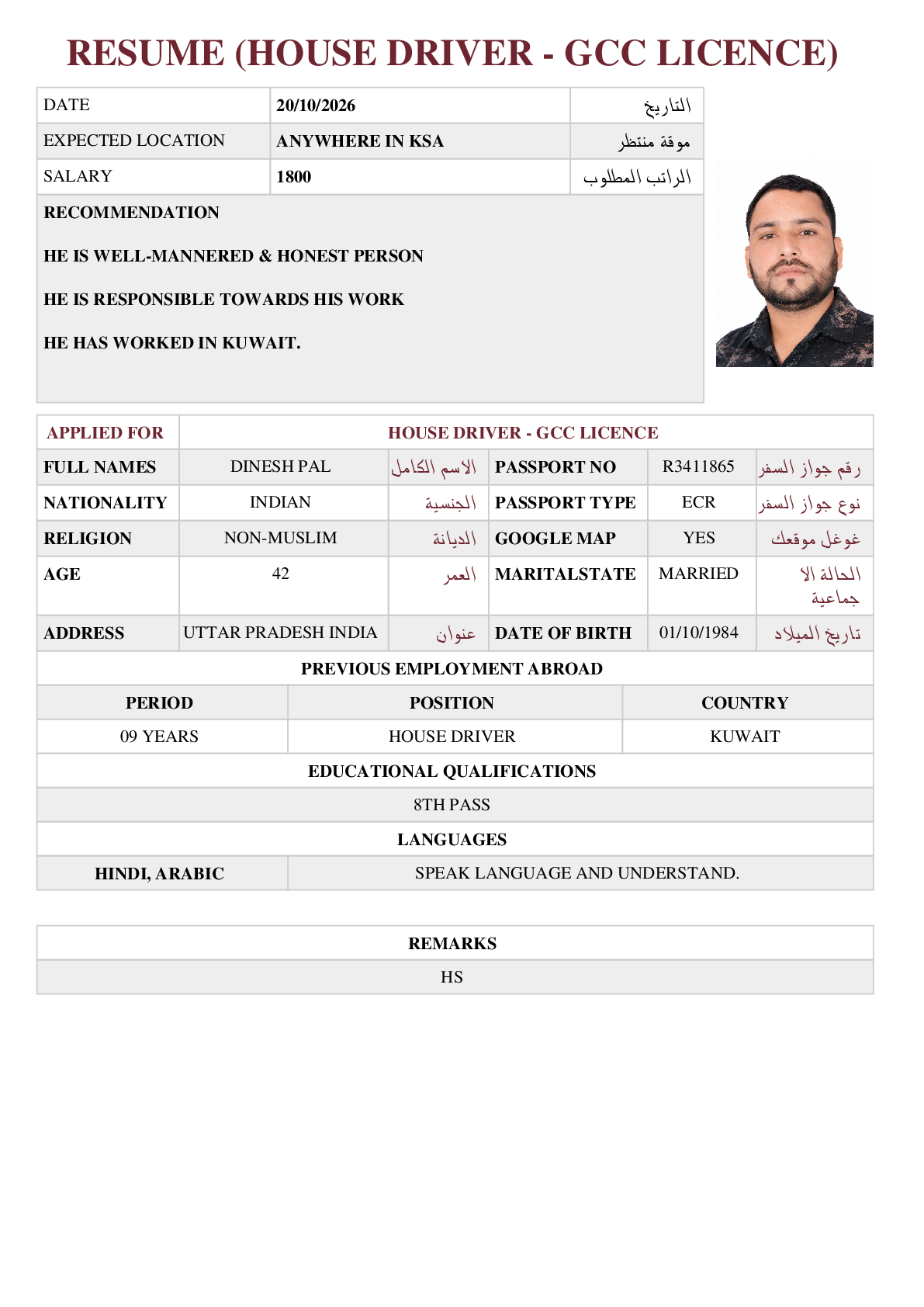 صورة السيرة الذاتية